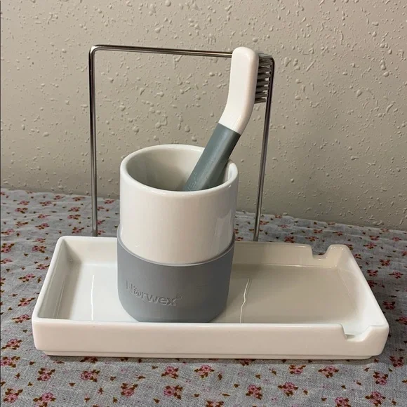 Norwex Ceramic Porcelain Sink Organizer sponge holder bathroom kitchen - Picture 1 of 4